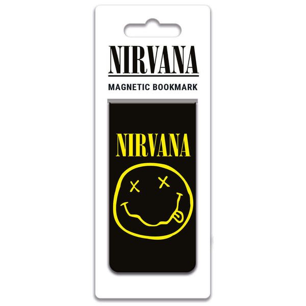 Nirvana Magnetic Bookmark LKT Sport Nirvana design magnetic bookmarkFeaturing the icon Smiley Face logoOfficial licensed productApprox 9cm x 4.5cm Bookmarks