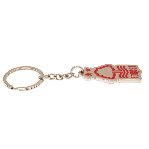 Nottingham Forest FC Crest Keyring LKT Sport Metal crest shaped keyring with chain and split ringDie stamped design with full colour enamel infillMetal alloy with silver style finishOfficial licensed productApprox 45mm x 23mm Keychains