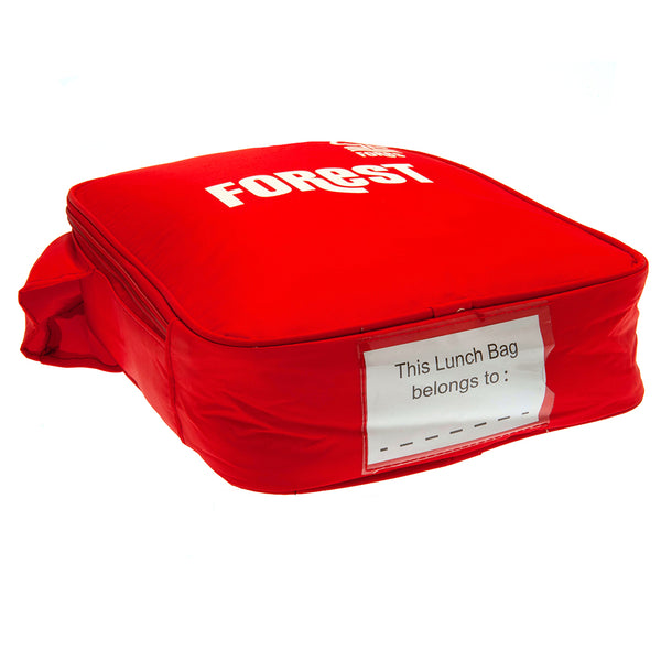 Nottingham Forest FC Kit Lunch Bag LKT Sport Home shirt design lunch bag featuring FOREST text and club crestDouble zipped opening for easy accessWith carry handle and name tagWipe clean polyesterOfficial licensed productApprox 29cm x 24cm x 7cm Lunch Bag