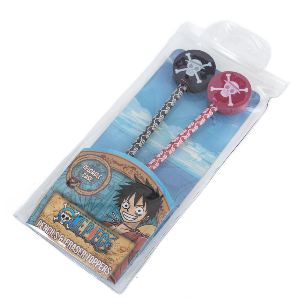 One Piece 2pk Pencil & Topper Set LKT Sport Entertainment>TV Series>One Piece Wooden Pencils