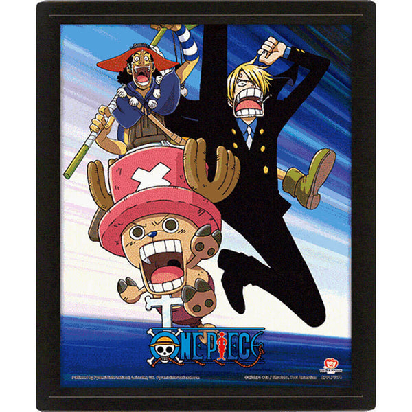 One Piece Framed Assault 3D Picture LKT Sport Features a moving image of Luffy and the Straw Hat Crew in actionThis awesome 3D lenticular design gives you two images in oneComes ready to hang in a stylish black frameOfficial licensed productApprox 25cm x
