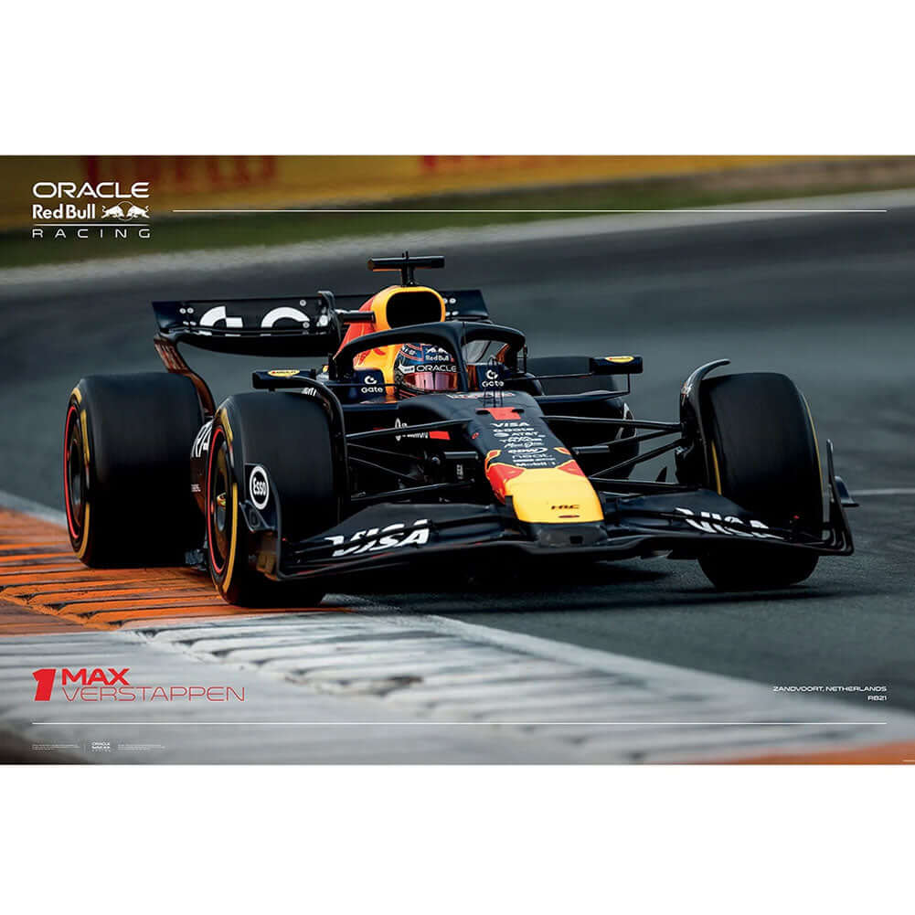 Oracle Red Bull Racing Max Verstappen Poster 58 LKT Sport Rolled maxi posterFeatures the Oracle Red Bull Racing RB21 driven by Max Verstappen in Zandvoort, NetherlandsHigh resolution artworkPrinted on 150gsm gloss paperOfficial licensed productApprox 61cm