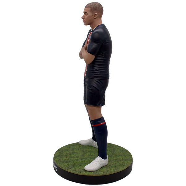 Paris Saint Germain FC Football's Finest Kylian Mbappe Premium 60cm Statue LKT Sport Football’s Finest premium resin statue of Kylian MbappeWearing a classic PSG home football kit paired with white football bootsDesign is inspired by one of Mbappe's signa