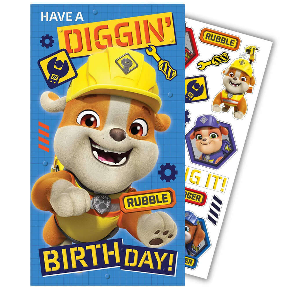 Paw Patrol Birthday Card With Stickers LKT Sport Entertainment>TV Series>Paw Patrol Greeting Cards