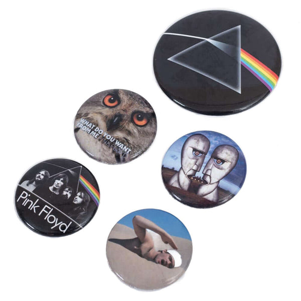 Pink Floyd Classic Button Badge Set LKT Sport Eye-catching Pink Floyd album cover design badgesIdeal addition to school bags or clothingFasten with a safety pin fixingOfficial licensed product5 assorted size badges Pinback Buttons