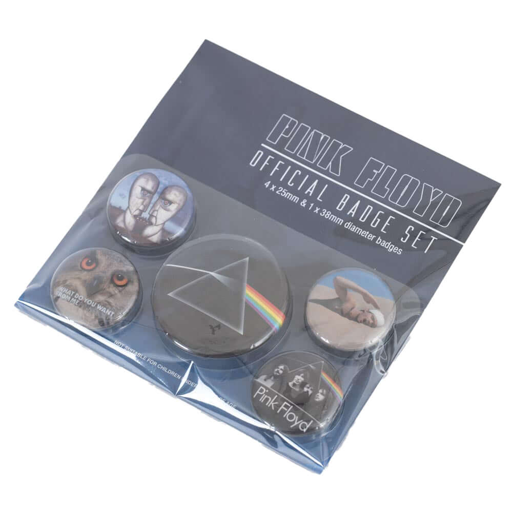 Pink Floyd Classic Button Badge Set LKT Sport Eye-catching Pink Floyd album cover design badgesIdeal addition to school bags or clothingFasten with a safety pin fixingOfficial licensed product5 assorted size badges Pinback Buttons