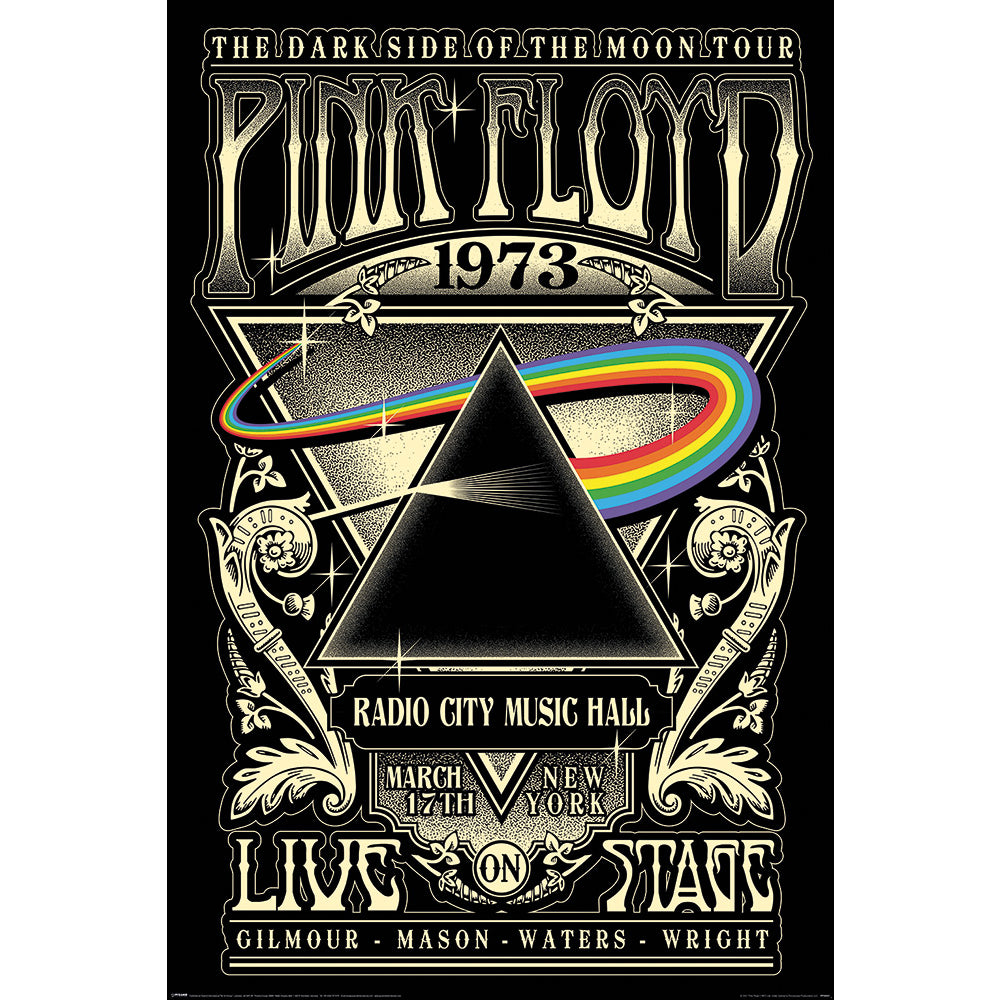 Pink Floyd Poster 1973 78 LKT Sport Rolled maxi posterFeatures the artwork for the Dark Side Of The Moon Tour at the Radio City Music HallHigh resolution artworkPrinted on 150gsm gloss paperOfficial licensed productApprox 61cm x 91cm Posters