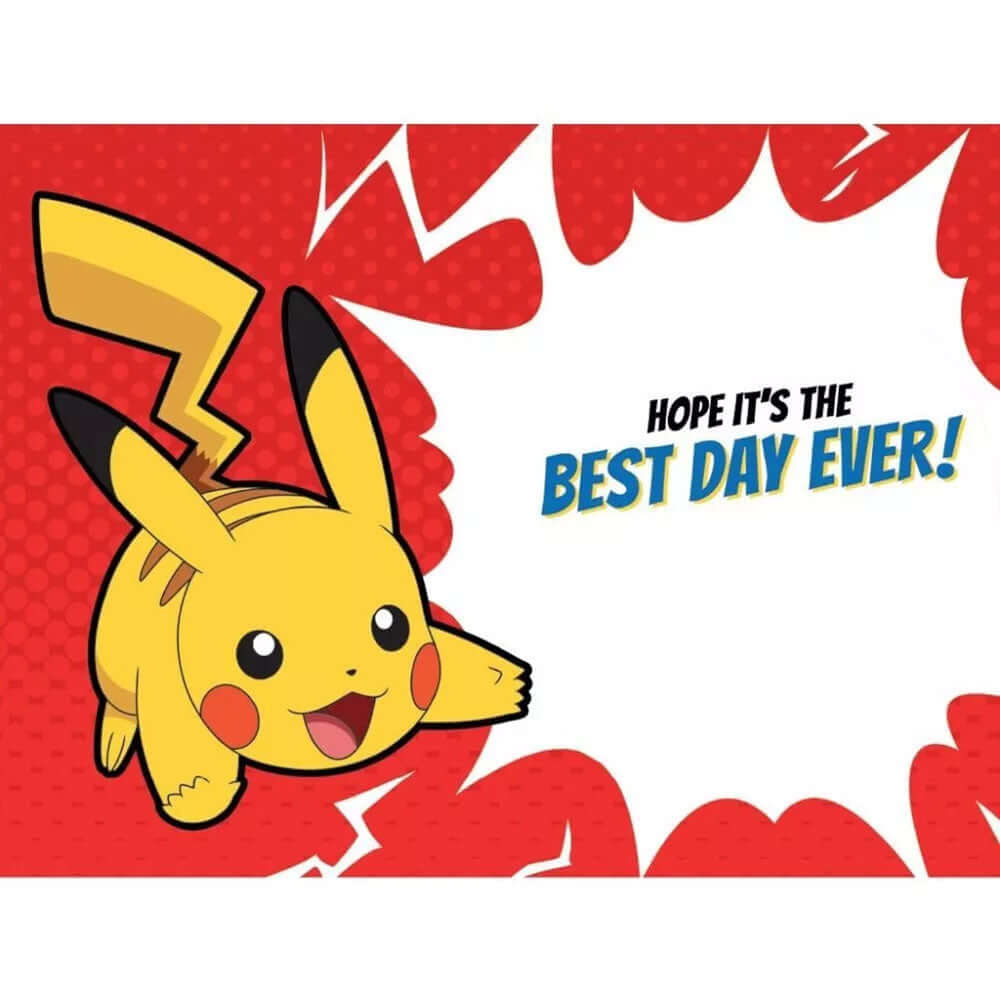 Pokemon 3D Lenticular Birthday Card LKT Sport Vibrant 3D birthday cardFeatures a moving image of PikachuMessage inside reads 'Hope it's the best day ever'Official licensed productApprox 23cm x 15cm Greeting Cards