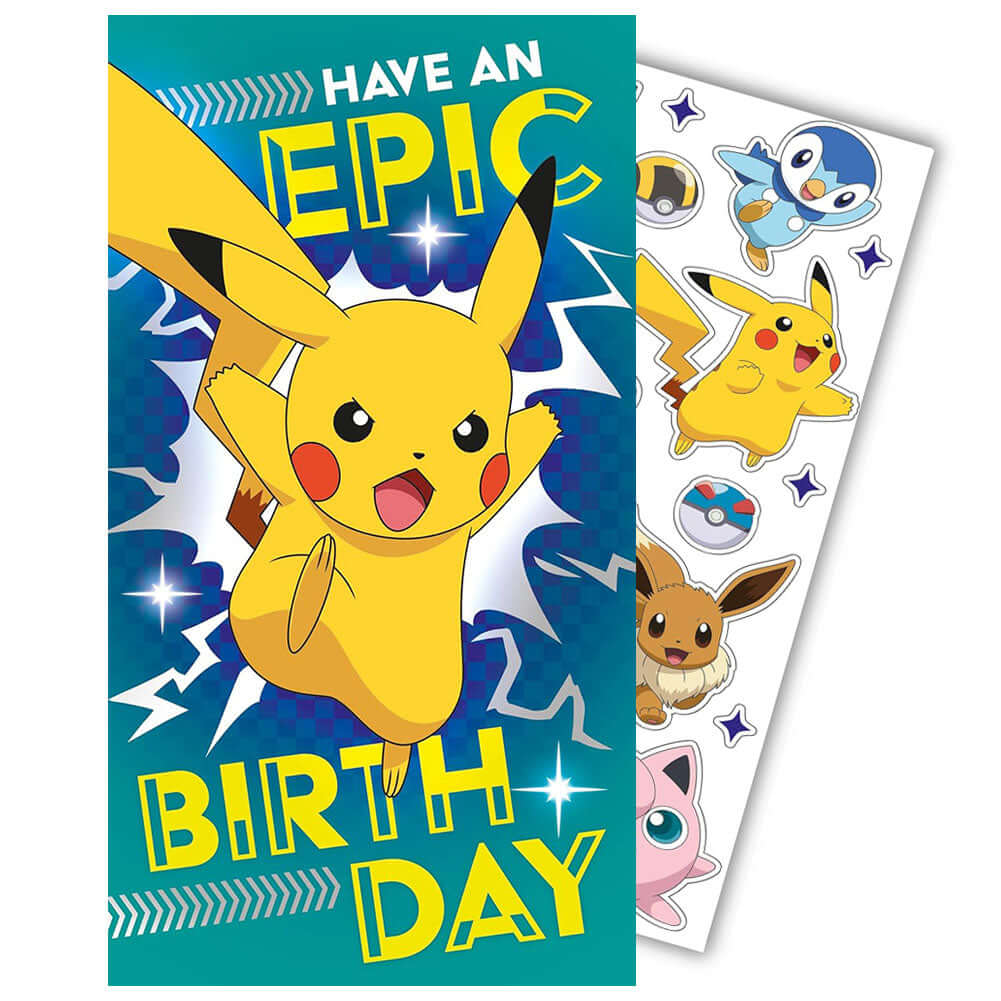 Pokemon Birthday Card With Stickers LKT Sport Entertainment>Gaming>Pokemon Greeting Cards