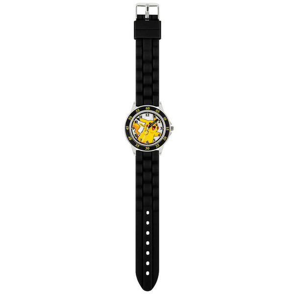 Pokemon Junior Time Teacher Watch Pikachu LKT Sport Junior analogue watch with easy read numbers and time teacher handsFeaturing a Pikachu dial in metal casingSilicone strap with traditional buckle fasteningManufacturer's 1 year guaranteeOfficial licensed