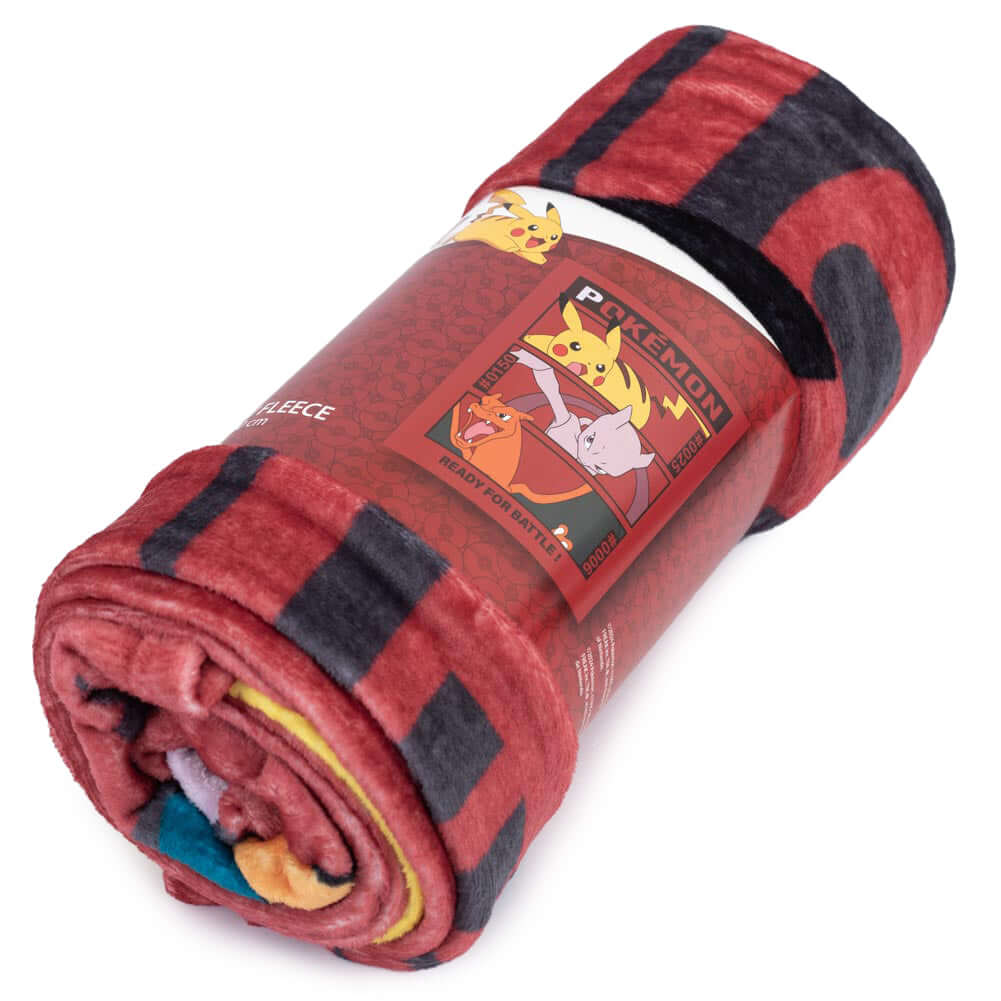 Pokemon Premium Fleece Blanket LKT Sport Luxury soft feel 100% polyester coral fleece blanketRed blanket featuring Pikachu, Mewtwo and CharizardIdeal for snuggling up on the sofa whilst watching TVOfficial Licensed MerchandiseApprox 160cm x 130cm Throw Bl