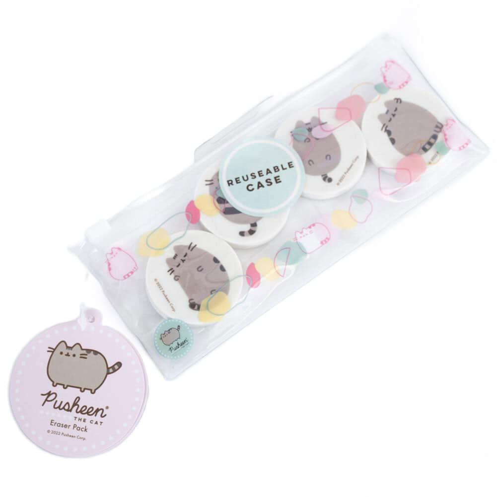 Pusheen 4pk Eraser Set LKT Sport Pack of 4 shaped erasersFour cute designs featuring PusheenOfficial licensed productEach eraser approx 45mm x 45mm Standard Erasers