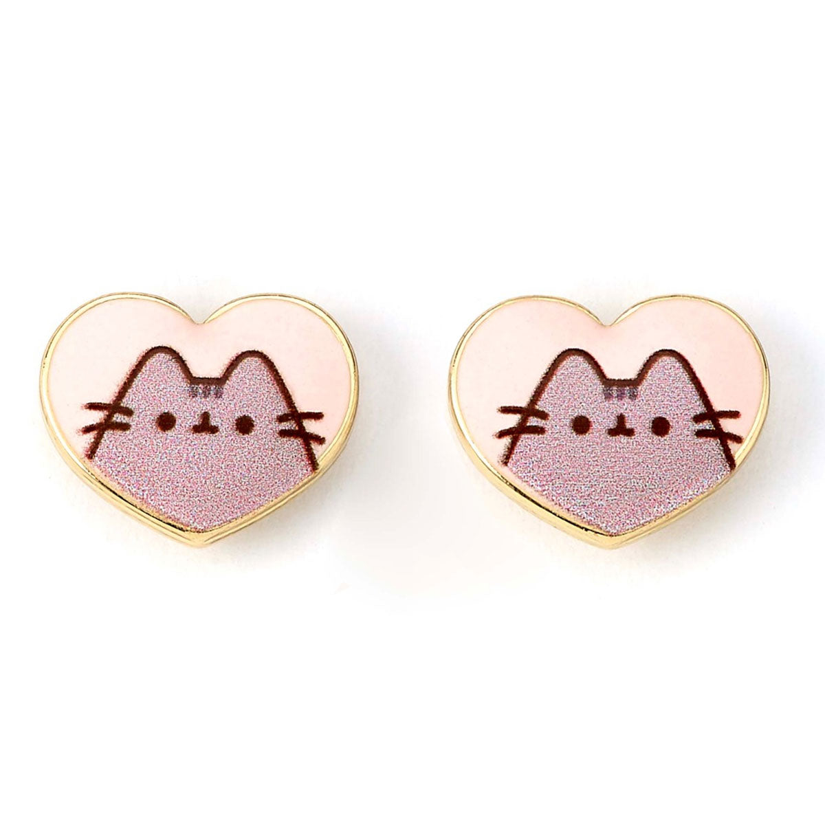 Pusheen Gold Plated Heart Stud Earrings LKT Sport Entertainment>TV Series>Pusheen