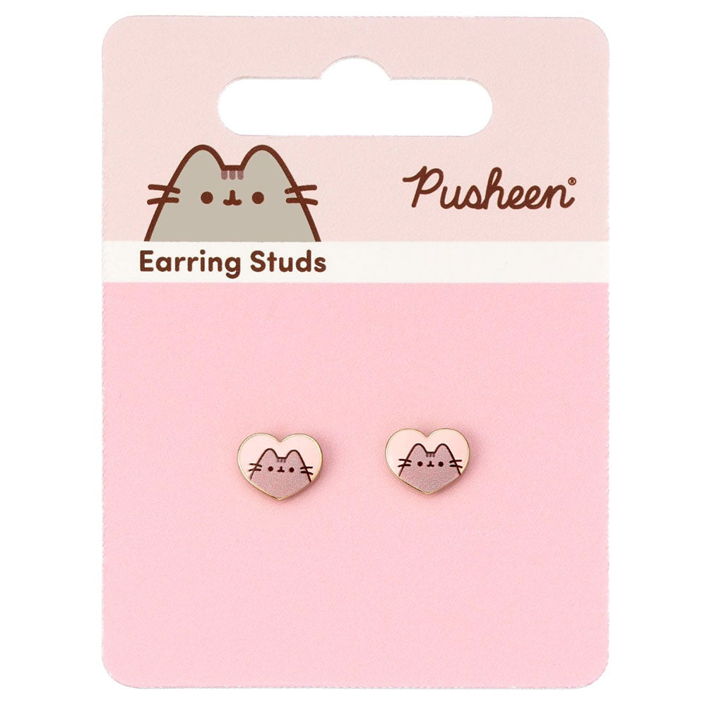 Pusheen Gold Plated Heart Stud Earrings LKT Sport Entertainment>TV Series>Pusheen