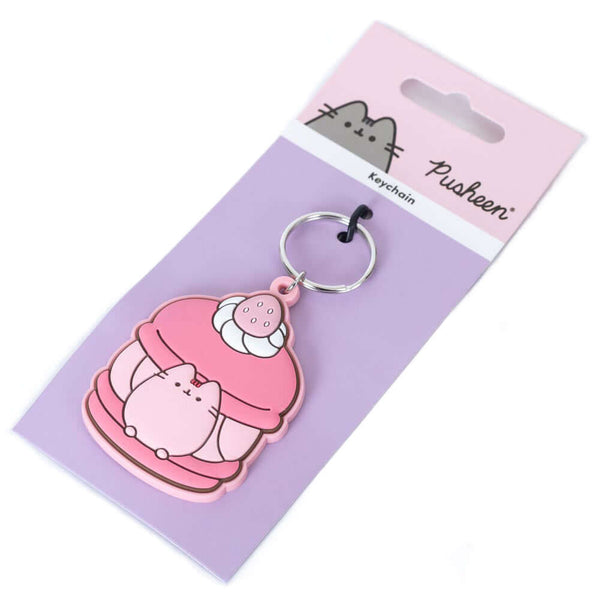 Pusheen Strawberry PVC Keyring LKT Sport Soft, durable 5mm thick PVC Keyring with chain and split ringBright, colourful and highly detailedFeaturing a strawberry macaronIdeal for attaching to keys, bags, belts and other itemsWipe cleanOfficial licensed pr