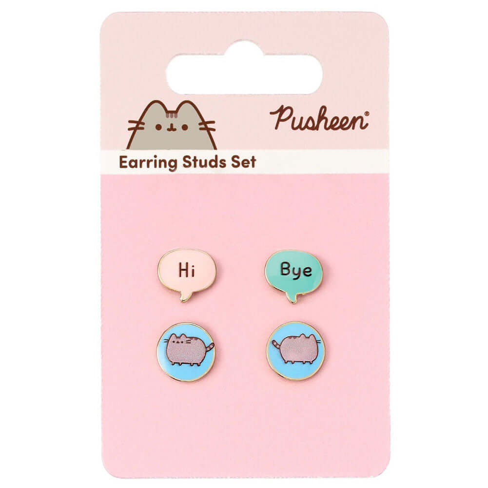 Pusheen Stud Earrings Set LKT Sport Gold plated stud earrings with highly detailed designFeaturing 2 different Pusheen designsOfficial licensed productEach earring approx 10mm x 10mm Earrings