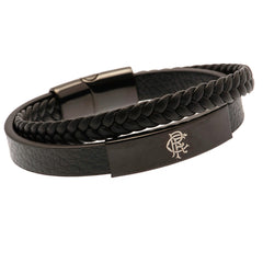 Rangers FC Black IP Leather Bracelet LKT Sport Football>European Leagues>Rangers FC Bracelets