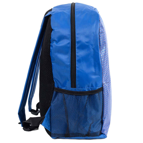 Rangers FC Centre Spot Backpack LKT Sport Centre spot design backpack with a Rangers club crestPadded back panel for comfort with adjustable shoulder straps and a carry strapMain compartment has a large double zipped opening for easy accessFront zipped po