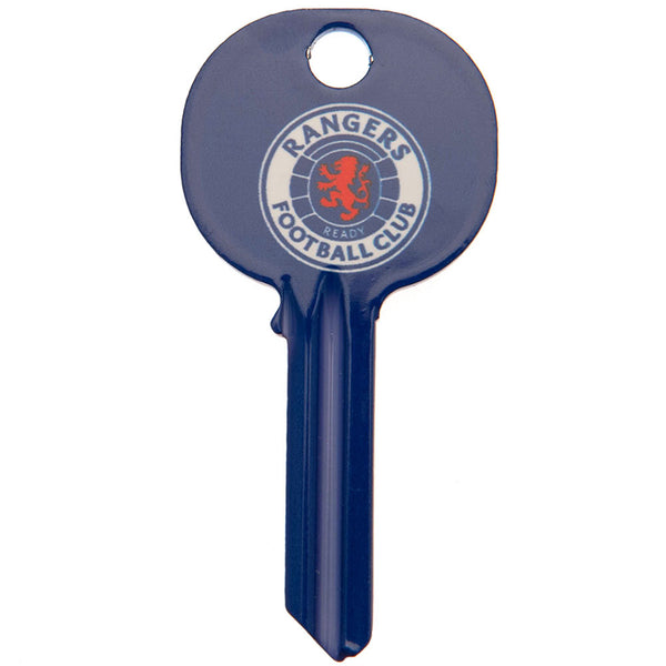 Rangers FC Crest Door Key LKT Sport Ready to cut, blank door keyFeaturing full colour club crest and stadiumRangers Lion featured on reverseOfficial licensed productApprox 65mm x 30mm Key Blanks