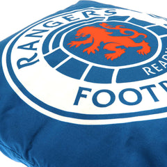 Rangers FC Cushion LKT Sport Vibrant blue cushion featuring a full colour Rangers crestDesign repeated on the reverse100% CottonOfficial licensed productApprox 40cm x 40cm Throw Pillows