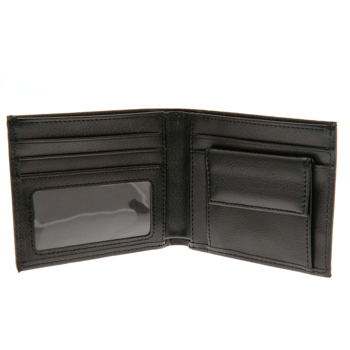 Rangers FC Embroidered Wallet LKT Sport Black PU wallet featuring a large embroidered club crest3 card slots, 1 window slot and 2 note pocketsChange pocket with secure stud fastener2 additional compartmentsOfficial licensed productApprox 11cm x 9cm Wallet