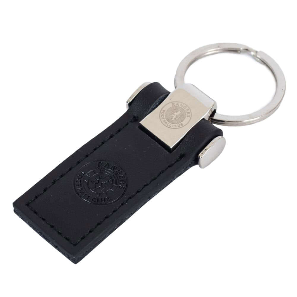 Rangers FC Leather Key Fob LKT Sport Executive leather keyring with a debossed Rangers crestMetal keeper top and leather fob designOfficial licensed productFob approx 6cm x 3cm Keychains
