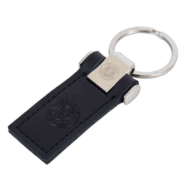 Rangers FC Leather Key Fob LKT Sport Executive leather keyring with a debossed Rangers crestMetal keeper top and leather fob designOfficial licensed productFob approx 6cm x 3cm Keychains