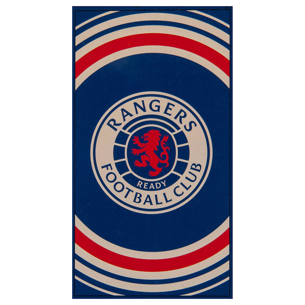 Rangers FC Pulse Towel LKT Sport Large soft to touch 100% cotton velour beach towelFeatures a pulse design with a central large crestOfficial licensed productApprox 140cm x 70cm (55in x 28in) Beach Towels