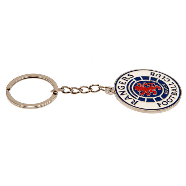 Rangers FC Ready Crest Keyring LKT Sport Metal crest shaped keyring with split ringDie stamped design with full colour enamel infillMetal alloy with gold style finishOfficial licensed productApprox 30mm in diameter Keychains