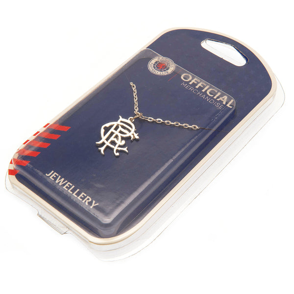 Rangers FC Silver Plated Pendant & Chain LKT Sport Silver plated pendant and necklace Featuring a Rangers crest pendant on a chain necklace With a lobster clasp Official licensed product Necklace approx 50cm (20 inches) Pendant approx 25mm x 20mm In a cel
