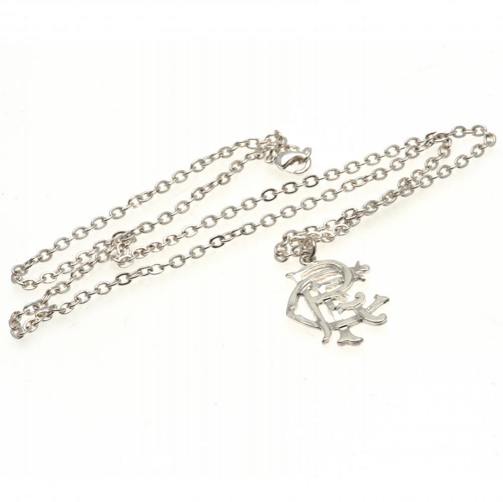 Rangers FC Silver Plated Pendant & Chain XL LKT Sport Football>European Leagues>Rangers FC Charms & Pendants