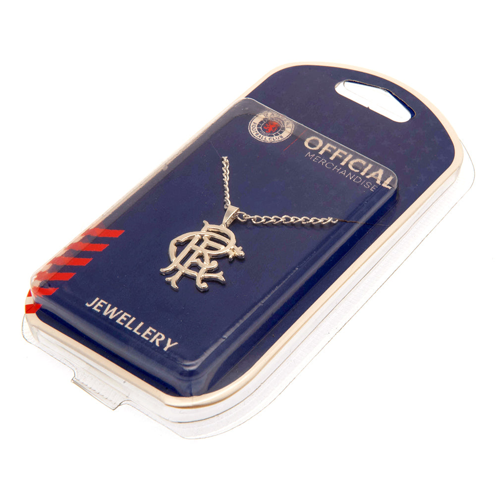 Rangers FC Silver Plated Pendant & Chain XL LKT Sport Football>European Leagues>Rangers FC Charms & Pendants