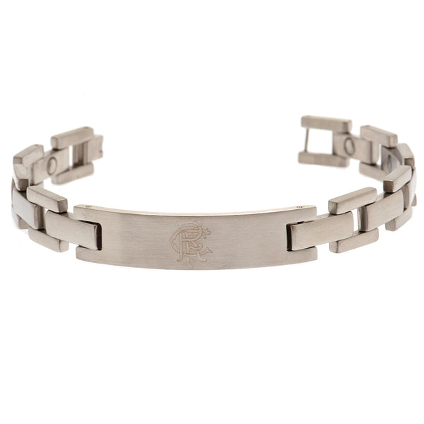 Rangers FC Stainless Steel Bracelet LKT Sport Classic design stainless steel link braceletFeaturing a club crest engraved plateOfficial licensed productApprox 22cm x 1cm Bracelets