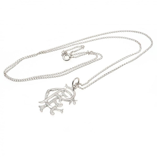 Rangers FC Sterling Silver Pendant & Chain Large LKT Sport Sterling silver pendant and necklace on a loop fixing Featuring a Rangers Scroll Crest pendant on a chain necklace With a lobster clasp Official licensed product Chain approx 49cm (19in) Pendant a