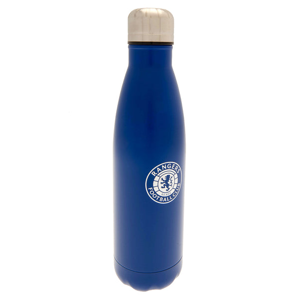 Rangers FC Thermal Flask LKT Sport Stainless steel thermal vacuum flaskMaintains the temperature of your drink for up to 24hrsRoyal blue matt finish with silver crestWith a screw top lidOfficial licensed productApprox 500ml (17oz)Approx 27cm tall, 7cm in