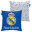 Real Madrid CF Cushion LKT Sport Vibrant blue cushion featuring a full colour Real Madrid crestRepeat RM pattern on the reverseOfficial licensed productApprox 40cm x 40cm Chair & Sofa Cushions