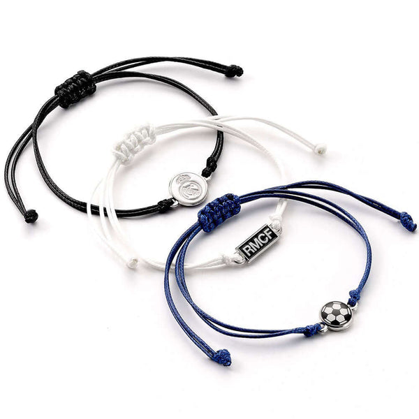 Real Madrid CF Friendship Bracelet Set LKT Sport Set of three colourful and quaint friendship braceletsEach bracelet includes a bespoke Madrid charmOfficial licensed productSuitable for ages 14+Approx 14cm with option to extend to 18cm Bracelets