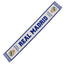Real Madrid CF Hala Madrid Scarf LKT Sport White woven scarf with a blue border and blue and white fringeFeatures REAL MADRID text across the centre and a full colour club crest at either endOfficial licensed productApprox 132cm x 19cm Scarves