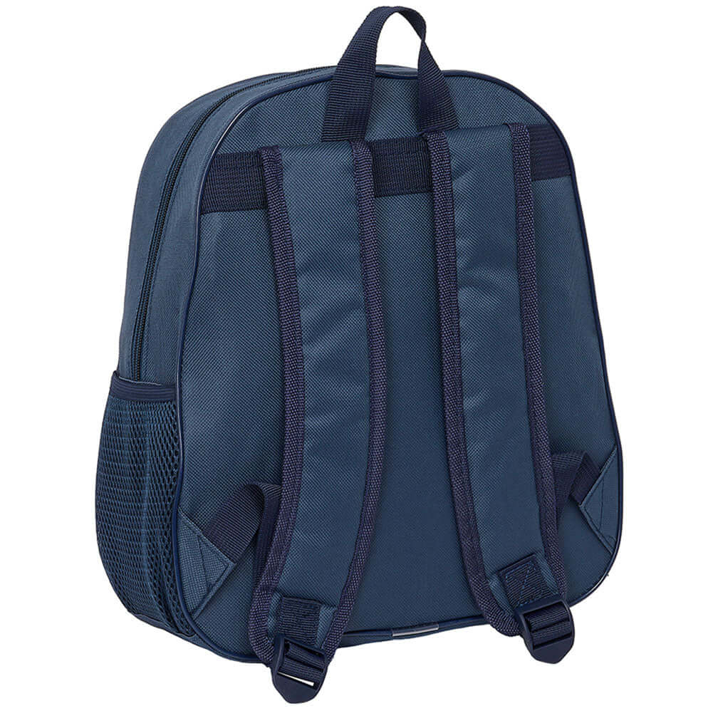 Real Madrid CF Junior Backpack LKT Sport White and navy 3D backpack featuring a full colour club crest and Real Madrid textMain compartment has a large double zipped opening for easy accessPadded adjustable shoulder straps and a carry handleAdditional mes