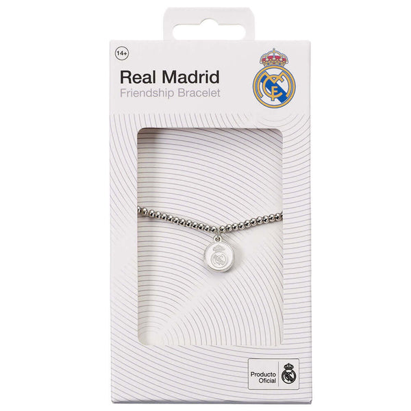 Real Madrid CF Silver Finish Bead Bracelet LKT Sport Hypo-allergenic elasticated silver finish ball bead braceletFeaturing a Madrid charmOfficial licensed productSuitable for ages 14+Charm approx 12mm x 12mm Bracelets