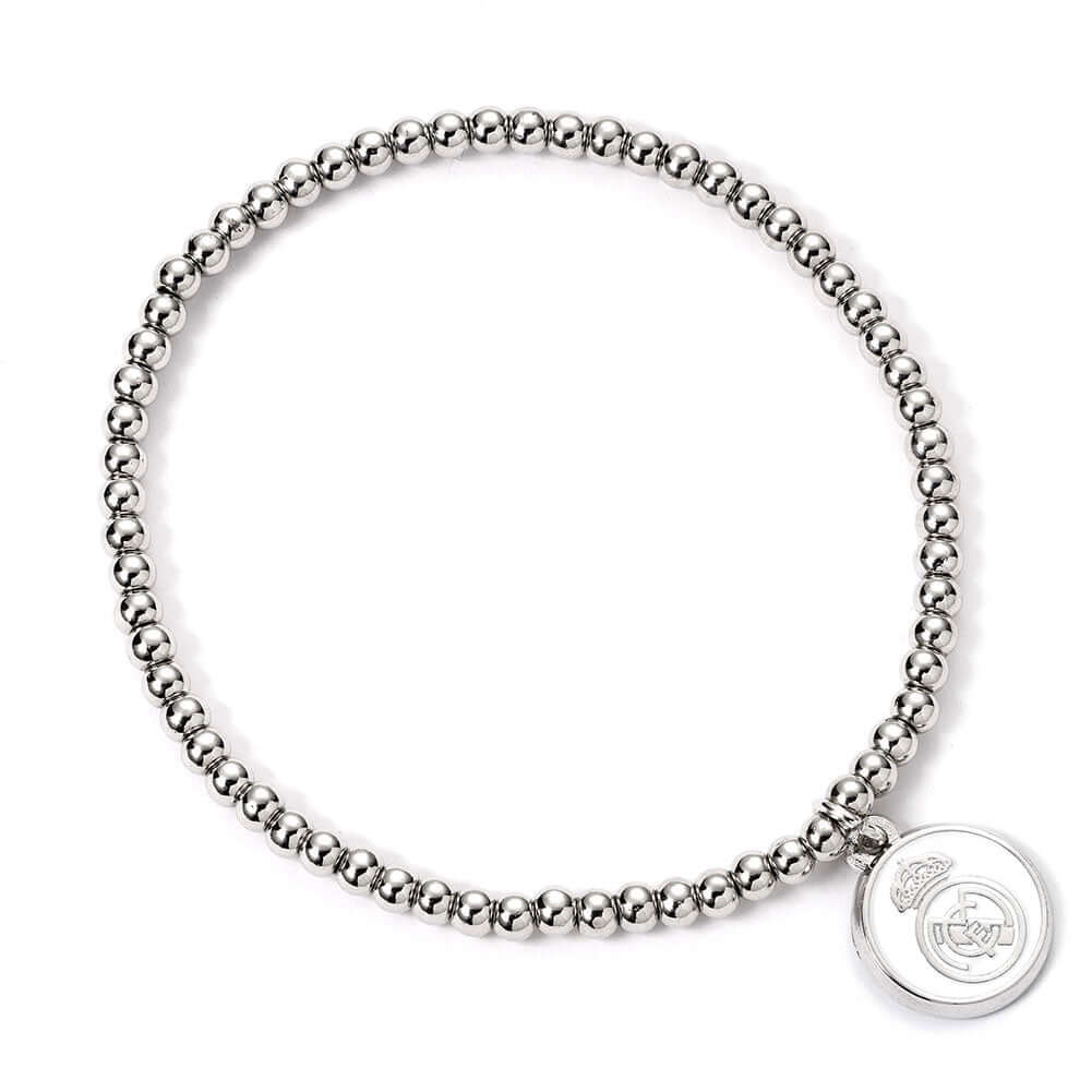 Real Madrid CF Silver Finish Bead Bracelet LKT Sport Football>European Leagues>Real Madrid CF Bracelets