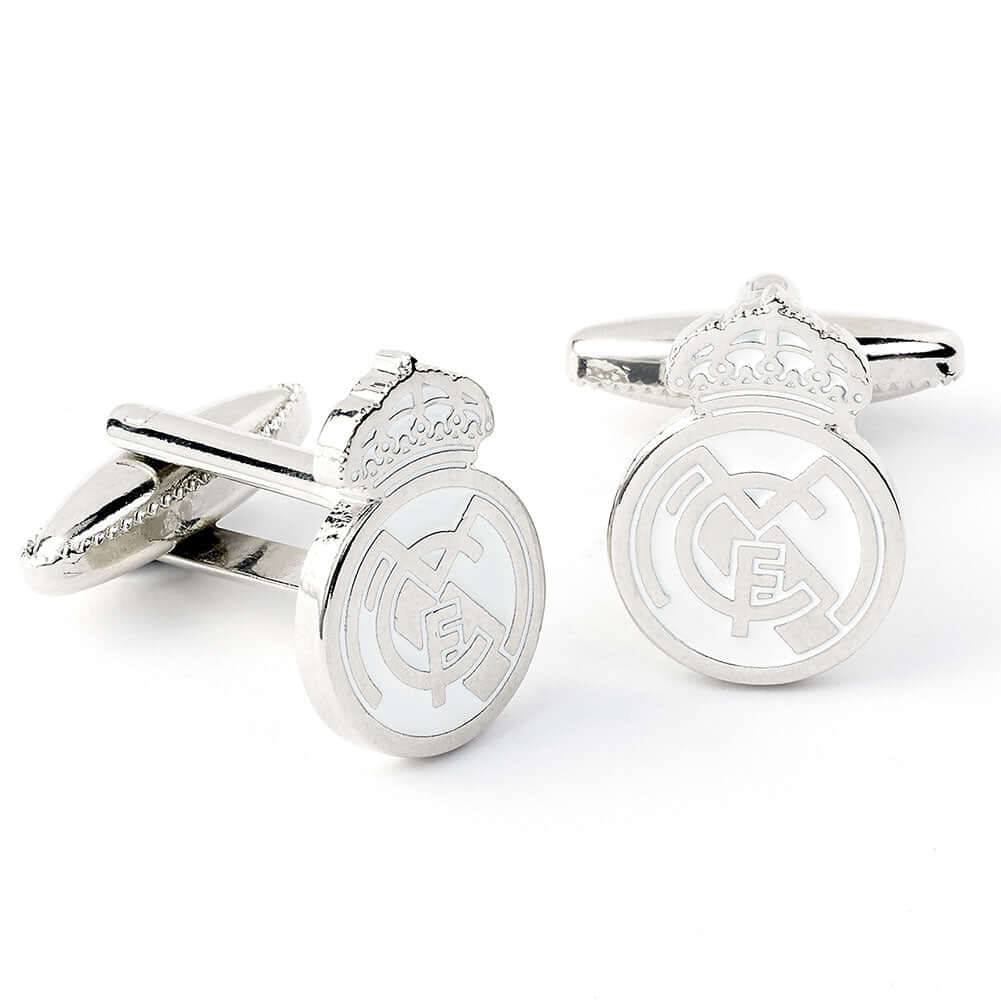Real Madrid CF Silver Plated Formed Cufflinks LKT Sport Football>European Leagues>Real Madrid CF Cufflinks