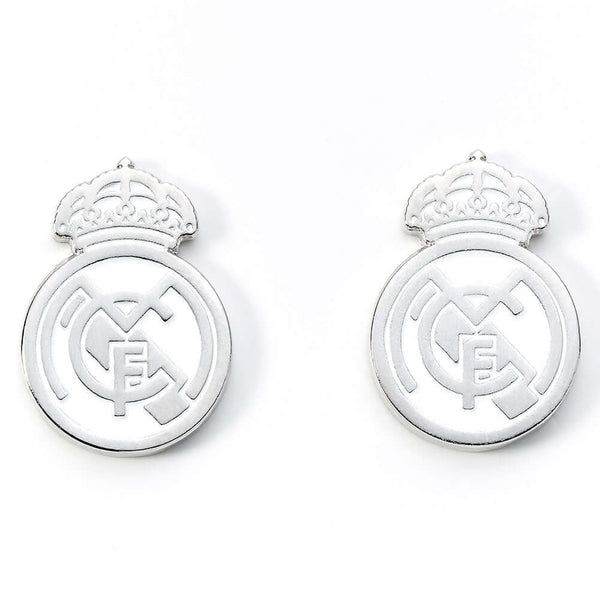 Real Madrid CF Silver Plated Formed Cufflinks LKT Sport Silver plated crest shaped cufflinks in a chrome finishFeaturing a highly detailed formed Real Madrid crestOn a bullet back fixingOfficial licensed productApprox 20mm x 12mm Cufflinks