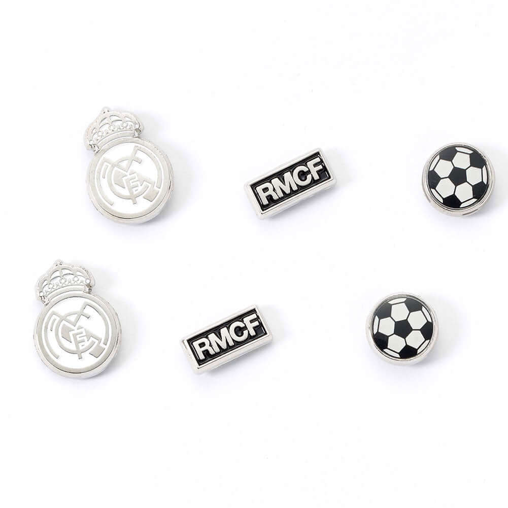 Real Madrid CF Stud Earring Set LKT Sport Set of hypo-allergenic silver finish earringsThree unique Madrid designs on bullet back fittingsOfficial licensed productSuitable for ages 14+Each earring approx 10mm x 10mm Earrings