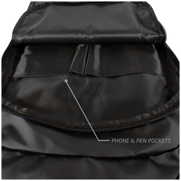 Real Madrid FC Commuter Backpack LKT Sport Stylish black backpack featuring a white Real Madrid crestPadded back panel for comfort with adjustable shoulder straps and double carry strapsMain compartment has a large double zipped opening for easy access2 m