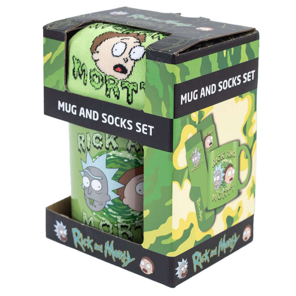 Rick And Morty Mug & Sock Set LKT Sport Classic mug and sock gift setThis set is perfect for fans of the sci-fi comedy who want to start their day with a bit of interdimensional flairVibrant green mug featuring Rick and Morty in their usual posesOfficial