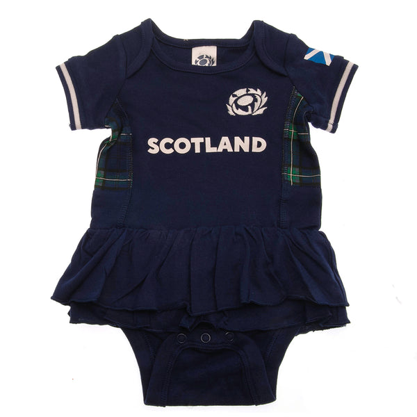Scotland RU Tutu 12/18 mths GT LKT Sport This short sleeved tutu bodysuit features a double frill skirt designDesign inspired by the 2023-24 season kit with an embroidered crest and Scotland printSoft comfortable fit with press stud fasteningMade from 100