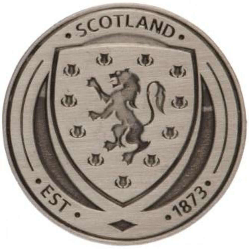 Scottish FA Antique Silver Crest Badge LKT Sport Metal crest shaped pin badgeDie stamped designWith broach fixingMetal alloy with antique silver style finishOfficial licensed productApprox 22mm x 22mm Pinback Buttons Main image