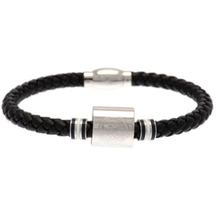 Scottish FA Colour Ring Leather Bracelet LKT Sport Rope design bracelet made from genuine leatherBlack bracelet featuring stainless steel colour rings and an engraved Scottish FA crestWith a stainless steel magnetic claspOfficial licensed productApprox 20