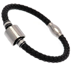 Scottish FA Colour Ring Leather Bracelet LKT Sport Rope design bracelet made from genuine leatherBlack bracelet featuring stainless steel colour rings and an engraved Scottish FA crestWith a stainless steel magnetic claspOfficial licensed productApprox 20